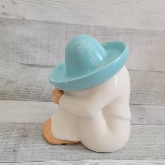Vintage Mexican Pepe Siesta Sleeping Man Ceramic Figurine With Sombrero Hat - Picture 9 of 9